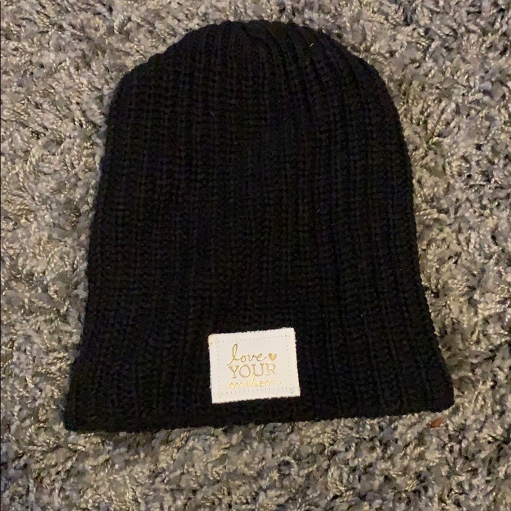 Love your melon black beanie